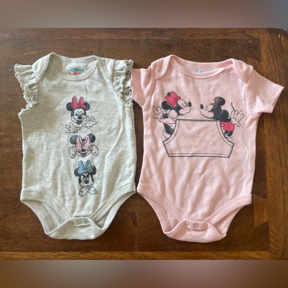 Size 0-3 months new two piece onesie. Disney